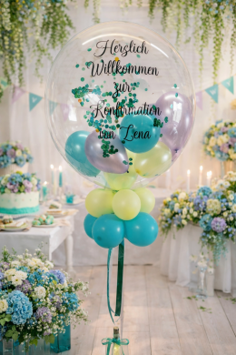 Konfettiballon mit Flasche